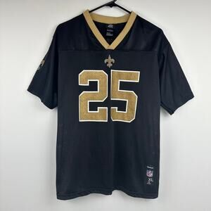 NFL Team Apparel Reebok Youth New Orleans Saints Reggie Bush 25 Black Jersey XL